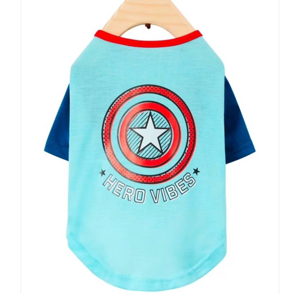New Captain America Marvel Hero dog tee XS